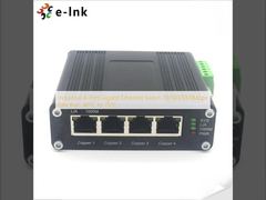 Промышленный 4-портовый гигабитный Ethernet-коммутатор 10/100/1000 Мбит/с, для DIN-рейки, от -40°C до 75°C