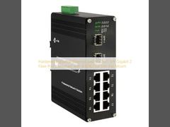 Защищенный промышленный Ethernet-коммутатор 8 портов SFP Gigabit 2 оптоволоконных порта, совместимый с IEEE802.3at, для монтажа на DIN-рейку