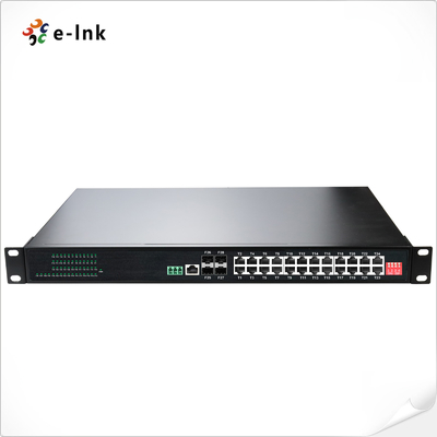Rackmount L2+ Industrial Ethernet Media Converter 24 Port 10/100/1000T + 4 Port 1000X SFP