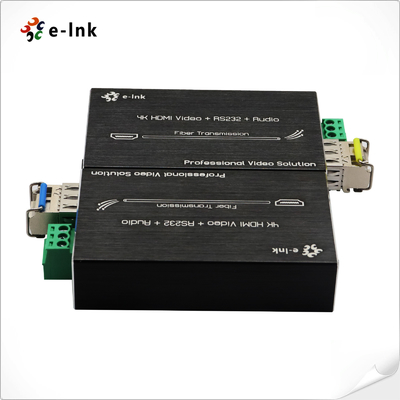 4K HDMI Fiber Converter With RS232 External Audio DDC HPDT Signal Support