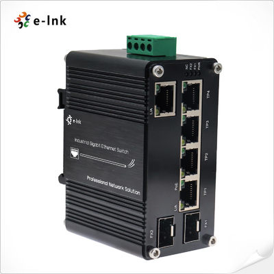 Industrial PoE Ethernet Switch with 5-Port 10/100/1000T + 2-Port 100/1000X SFP and PoE Passthrough