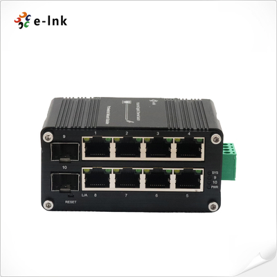 Mini Industrial Managed 8-Port 10 100 1000T + 2-Port 100 1000X SFP Ethernet Switch