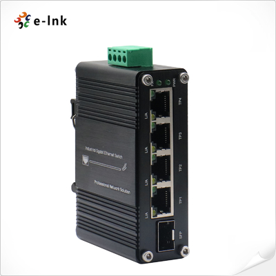 Mini Industrial 4-Port Gigabit + 1 SFP Switch with 12~48VDC Wide Range Power Input