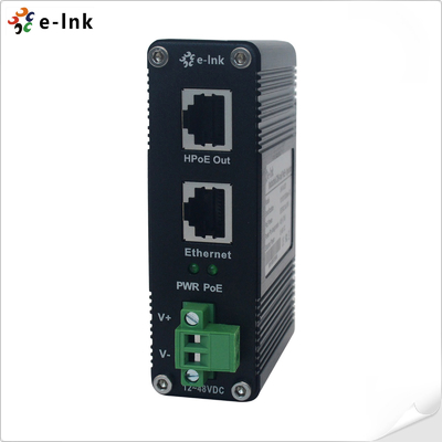 Industrial Gigabit 60W PoE Injector, IEEE 802.3af/at, 12~48V DC Wide Input