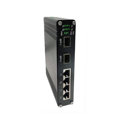 Industrial Network Switch 4 PoE++ Ports 2 Fiber 100W Power