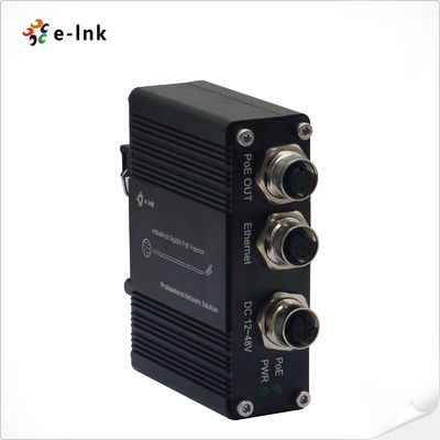 Industrial PoE Injector 10/100/1000M/2.5G/5G 30W/Port  with M12 connector Compliant with EN50155 Standard