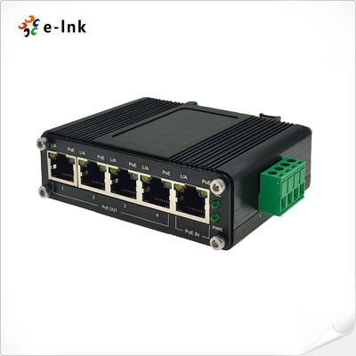 Mini Industrial Ethernet POE Switch 4 Port 10/100/1000BASE-T PoE 12~48V DC