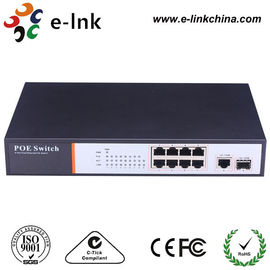 Fast Speed 8 Port Gigabit Ethernet POE Switch For IP Cameras 25.5W SFP Fiber Port