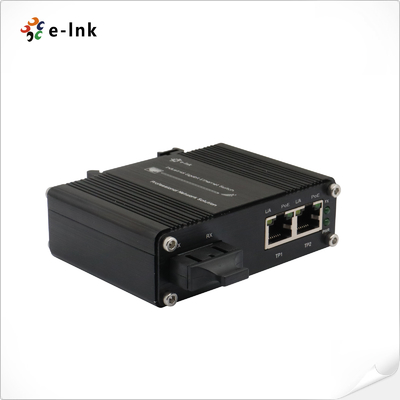 2 Port Gigabit 90W 802.3bt PoE Ethernet Media Converter With 1 Port 100/1000x SC Fiber