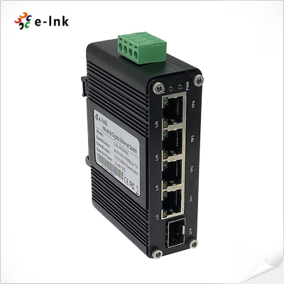 Mini Fiber Ethernet Switch 4 Port 10/100/1000T 802.3at To 1-Port SFP Uplink Gigabit PoE Switch