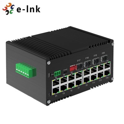 16 Port 10/100/1000T Gigabit To 4-Port 1000X SFP Uplink Industrial Managed Ethernet Switch