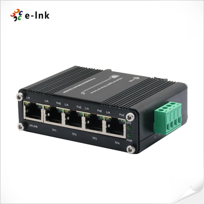 Industrial 4 Port 10/100/1000T 802.3at PoE Switch plus 1 Port Gigabit RJ45 Uplink
