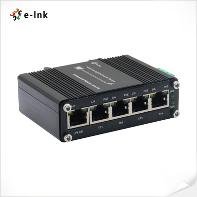 Industrial 4 Port 10/100/1000T 802.3at PoE Switch plus 1 Port Gigabit RJ45 Uplink