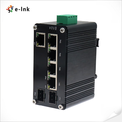 Industrial PoE Ethernet Switch with 5-Port 10/100/1000T + 2-Port 100/1000X SFP and PoE Passthrough