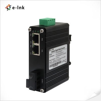 Micro Industrial 1-Port 100Base-FX to 2-Port 10/100Base-T 30W PoE+ Media Converter