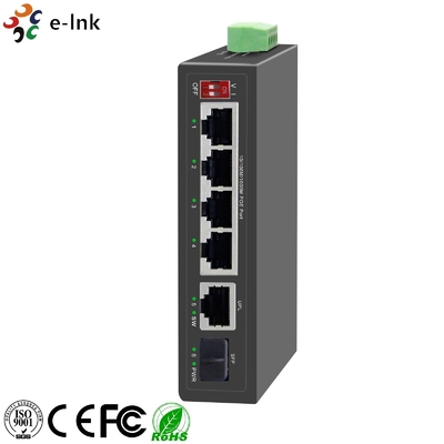 4-port 10/100/1000BASE-T PoE + 1-port 1000BASE-X SFP and 1-port 1000BASE-T Industrial 250m PoE Switch
