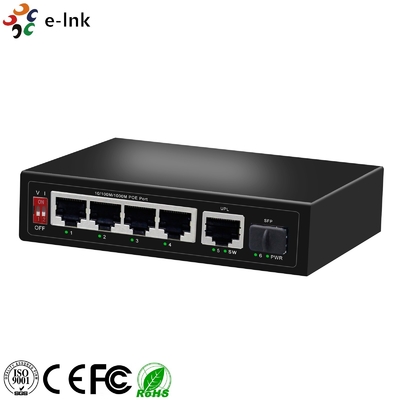 4-port 10/100/1000BASE-T PoE + 1-port 1000BASE-X SFP and 1-port 1000BASE-T Industrial 250m PoE Switch
