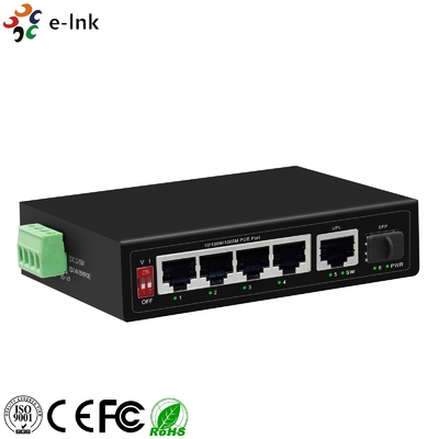 4-port 10/100/1000BASE-T PoE + 1-port 1000BASE-X SFP and 1-port 1000BASE-T Industrial 250m PoE Switch