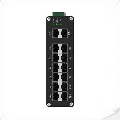 Industrial L2+ Managed 12-Port 1000X SFP + 2-Port 1000X SFP Fiber Switch