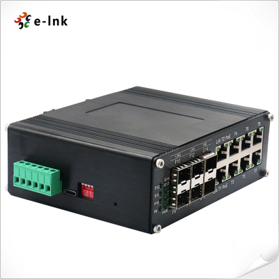 Industrial L2+ 8-Port 10/100/1000T 802.3at PoE + 4-Port 1G SFP + 2-Port 10G SFP+ Managed Ethernet Switch