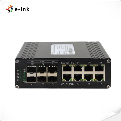 Industrial 8-Port 10/100/1000T + 4-Port 1G SFP + 2-Port 10G SFP+ Ethernet Switch