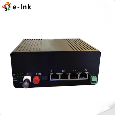Industrial Video Ethernet Switch: 4x10/100M Ethernet + 1xVideo + 1xRS485 Data + 1xGigabit Fiber
