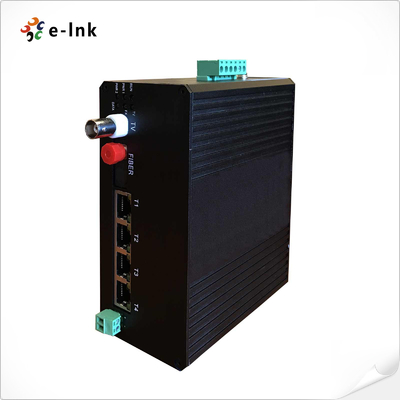 Industrial Video Ethernet Switch: 4x10/100M Ethernet + 1xVideo + 1xRS485 Data + 1xGigabit Fiber