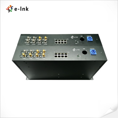 8Ch Gigabit PoE + 6Ch Forward 3G-SDI + 2Ch Backward 3G-SDI Fiber Optic Extender