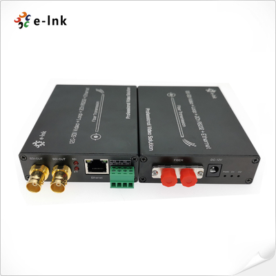 12G-SDI to Fiber Converter with Gigabit Ethernet and 2Ch Backward RS485