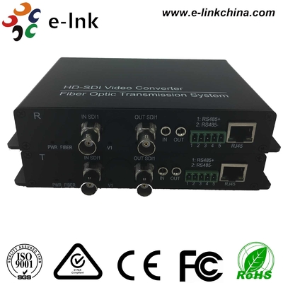 SD/HD/3G-SDI + RS485/RS422/RS232 Data + 10/100M Ethernet over Fiber Converter