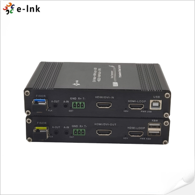 20km Fiber Optic Extender HDMI KVM over USB RS232 Bidirectional Audio GPIO Plug Play