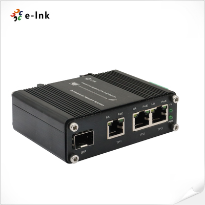 Outdoor Industrial PoE Switch With 1 Port 100/1000x SFP Fiber 12~48VDC Input and Voltage Booster