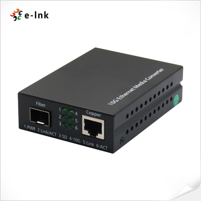 10G Media Converter RJ45 to Fiber Plug and Play Low Power Consumption