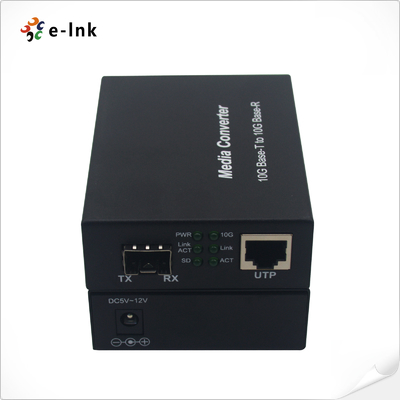10G Media Converter RJ45 to Fiber Plug and Play Low Power Consumption