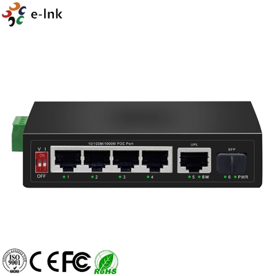 4 Port Gigabit PoE Switch Industrial 250m PoE+ SFP Uplink Wide Voltage Input
