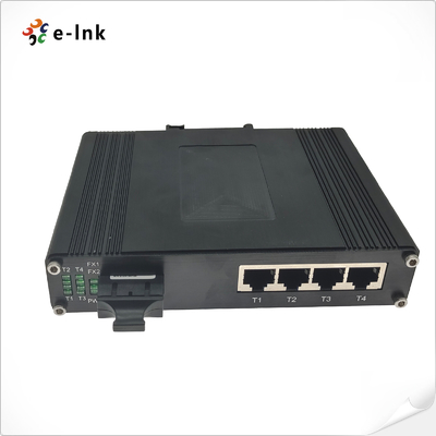 Industrial 4-Port Gigabit PoE++ Switch with 1-Port Fiber 60W per Port -40~80°C