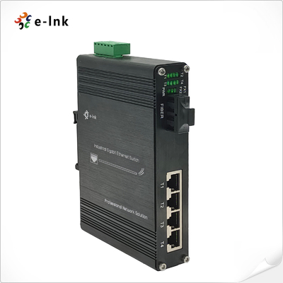 Industrial 4-Port Gigabit PoE++ Switch with 1-Port Fiber 60W per Port -40~80°C