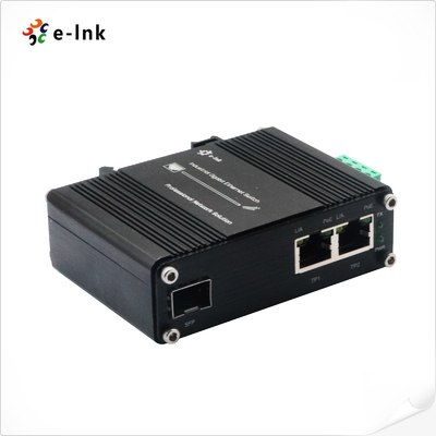 Industrial 90W PoE++ Media Converter Gigabit SFP Fiber Port
