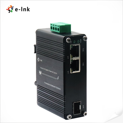 Industrial Media Converter Gigabit to SFP Fiber DIN Rail Mount