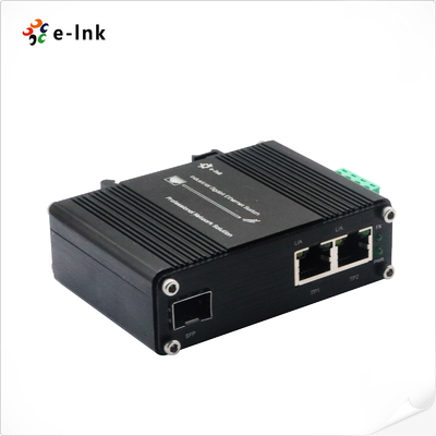 Industrial Media Converter Gigabit to SFP Fiber DIN Rail Mount