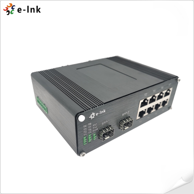 Hardened PoE+ Switch 8 Port Gigabit 2 SFP Fiber Industrial Grade