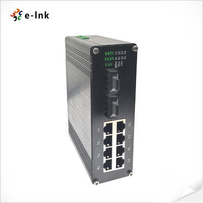 Industrial 8-Port Gigabit Ethernet Switch with 2 Fiber Uplink Redundant Power