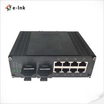 Industrial 8-Port Gigabit Ethernet Switch with 2 Fiber Uplink Redundant Power