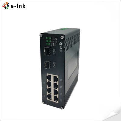 Industrial PoE Switch 8 Port PoE++ 90W 2 Fiber Hardened Rugged Design