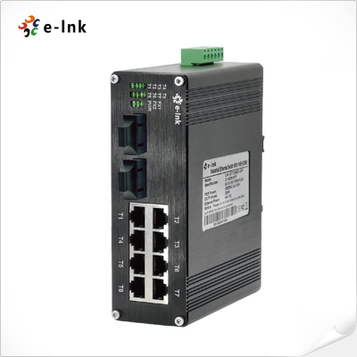 Industrial 8-Port Gigabit PoE++ Switch with 2 Fiber Uplinks 360W Budget