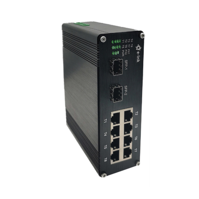 Industrial PoE Switch 8 Port PoE++ 100W 2 Fiber Hardened Rugged Design
