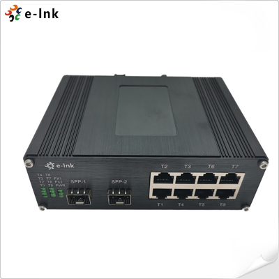Industrial PoE Switch 8 Port PoE++ 100W 2 Fiber Hardened Rugged Design