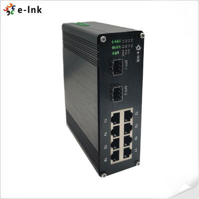 Industrial 8-Port Gigabit 802.3bt PoE++ Switch + 2-Port Fiber 360W
