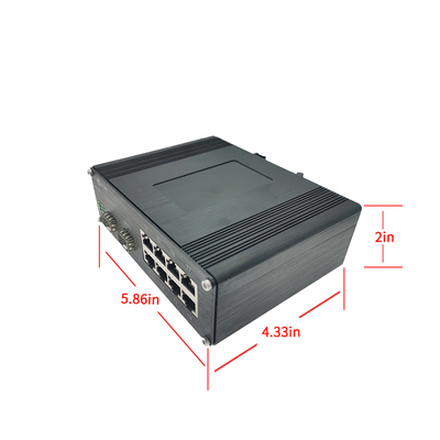 Industrial 8-Port Gigabit 802.3bt PoE++ Switch + 2-Port Fiber 360W