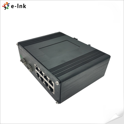 Industrial 8-Port Gigabit PoE++ Switch (100W/Port) + 2 Fiber Uplinks 360W
